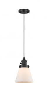 Cone - 1 Light - 6 inch - Matte Black - Cord hung - Mini Pendant (3442|201CSW-BK-G61-LED)