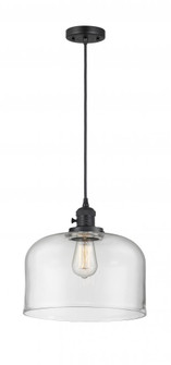 Bell - 1 Light - 12 inch - Matte Black - Cord hung - Mini Pendant (3442|201CSW-BK-G72-L-LED)