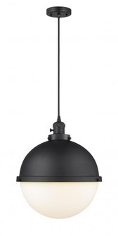 Hampden - 1 Light - 13 inch - Matte Black - Cord hung - Pendant (3442|201CSW-BK-HFS-121-BK)