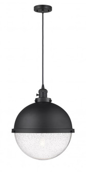 Hampden - 1 Light - 13 inch - Matte Black - Cord hung - Pendant (3442|201CSW-BK-HFS-124-BK-LED)