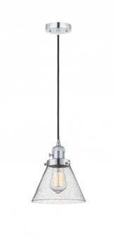 Cone - 1 Light - 8 inch - Polished Chrome - Cord hung - Mini Pendant (3442|201CSW-PC-G44-LED)