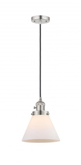 Cone - 1 Light - 8 inch - Polished Nickel - Cord hung - Mini Pendant (3442|201CSW-PN-G41-LED)