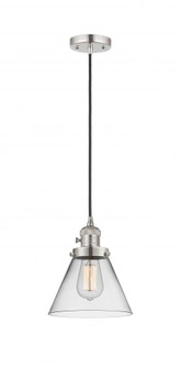 Cone - 1 Light - 8 inch - Polished Nickel - Cord hung - Mini Pendant (3442|201CSW-PN-G42)
