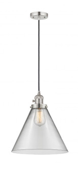 Cone - 1 Light - 12 inch - Polished Nickel - Cord hung - Mini Pendant (3442|201CSW-PN-G42-L-LED)