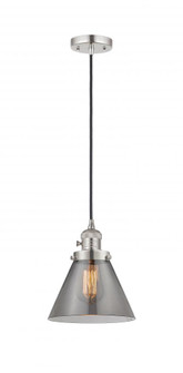 Cone - 1 Light - 8 inch - Polished Nickel - Cord hung - Mini Pendant (3442|201CSW-PN-G43-LED)