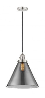 Cone - 1 Light - 12 inch - Polished Nickel - Cord hung - Mini Pendant (3442|201CSW-PN-G43-L-LED)