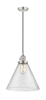 Cone - 1 Light - 12 inch - Polished Nickel - Cord hung - Mini Pendant (3442|201CSW-PN-G44-L-LED)