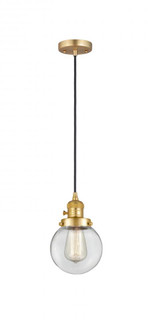 Beacon - 1 Light - 6 inch - Satin Gold - Cord hung - Mini Pendant (3442|201CSW-SG-G202-6-LED)
