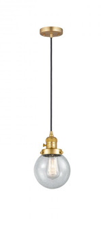 Beacon - 1 Light - 6 inch - Satin Gold - Cord hung - Mini Pendant (3442|201CSW-SG-G204-6)