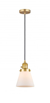 Cone - 1 Light - 6 inch - Satin Gold - Cord hung - Mini Pendant (3442|201CSW-SG-G61-LED)