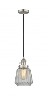 Chatham - 1 Light - 7 inch - Brushed Satin Nickel - Cord hung - Mini Pendant (3442|201CSW-SN-G142-LED)