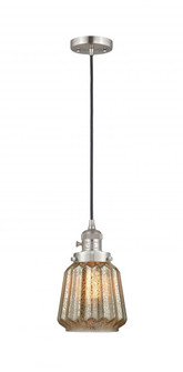 Chatham - 1 Light - 7 inch - Brushed Satin Nickel - Cord hung - Mini Pendant (3442|201CSW-SN-G146)