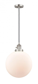 Beacon - 1 Light - 12 inch - Brushed Satin Nickel - Cord hung - Mini Pendant (3442|201CSW-SN-G201-12)