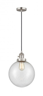 Beacon - 1 Light - 10 inch - Brushed Satin Nickel - Cord hung - Mini Pendant (3442|201CSW-SN-G204-10)