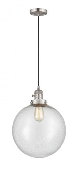Beacon - 1 Light - 12 inch - Brushed Satin Nickel - Cord hung - Mini Pendant (3442|201CSW-SN-G204-12-LED)