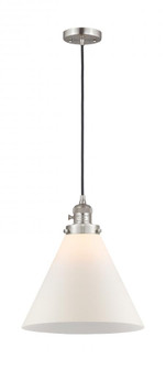 Cone - 1 Light - 12 inch - Brushed Satin Nickel - Cord hung - Mini Pendant (3442|201CSW-SN-G41-L)