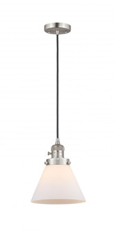 Cone - 1 Light - 8 inch - Brushed Satin Nickel - Cord hung - Mini Pendant (3442|201CSW-SN-G41-LED)