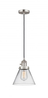 Cone - 1 Light - 8 inch - Brushed Satin Nickel - Cord hung - Mini Pendant (3442|201CSW-SN-G42)