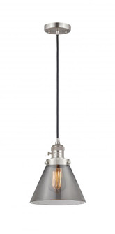 Cone - 1 Light - 8 inch - Brushed Satin Nickel - Cord hung - Mini Pendant (3442|201CSW-SN-G43)