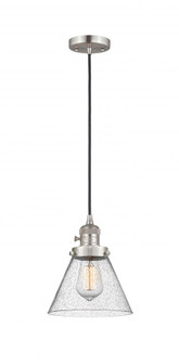 Cone - 1 Light - 8 inch - Brushed Satin Nickel - Cord hung - Mini Pendant (3442|201CSW-SN-G44-LED)