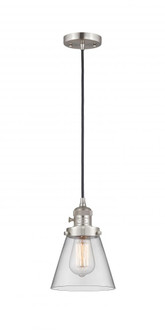 Cone - 1 Light - 6 inch - Brushed Satin Nickel - Cord hung - Mini Pendant (3442|201CSW-SN-G62-LED)