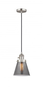 Cone - 1 Light - 6 inch - Brushed Satin Nickel - Cord hung - Mini Pendant (3442|201CSW-SN-G63-LED)