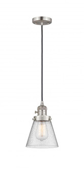 Cone - 1 Light - 6 inch - Brushed Satin Nickel - Cord hung - Mini Pendant (3442|201CSW-SN-G64-LED)