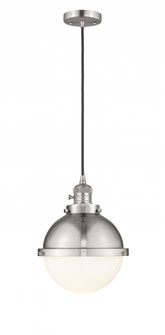 Hampden - 1 Light - 9 inch - Brushed Satin Nickel - Cord hung - Mini Pendant (3442|201CSW-SN-HFS-81-SN-LED)