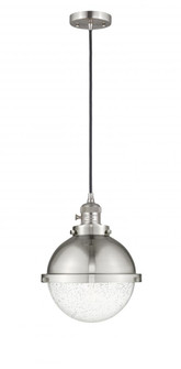 Hampden - 1 Light - 9 inch - Brushed Satin Nickel - Cord hung - Mini Pendant (3442|201CSW-SN-HFS-84-SN-LED)