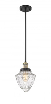 Bullet - 1 Light - 7 inch - Black Antique Brass - Stem Hung - Mini Pendant (3442|201S-BAB-G664-7-LED)
