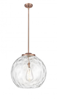 Athens Water Glass - 1 Light - 18 inch - Antique Copper - Stem Hung - Pendant (3442|221-1S-AC-G1215-18)