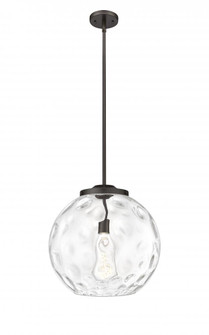 Athens Water Glass - 1 Light - 16 inch - Oil Rubbed Bronze - Stem Hung - Pendant (3442|221-1S-OB-G1215-16)