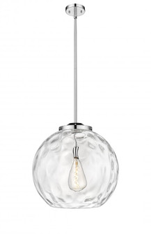 Athens Water Glass - 1 Light - 18 inch - Polished Chrome - Stem Hung - Pendant (3442|221-1S-PC-G1215-18)