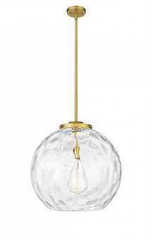 Athens Water Glass - 1 Light - 18 inch - Satin Gold - Stem Hung - Pendant (3442|221-1S-SG-G1215-18)