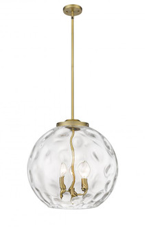 Athens Water Glass - 3 Light - 16 inch - Brushed Brass - Stem hung - Pendant (3442|221-3S-BB-G1215-16)