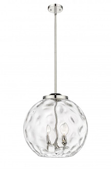 Athens Water Glass - 3 Light - 16 inch - Polished Nickel - Stem hung - Pendant (3442|221-3S-PN-G1215-16)