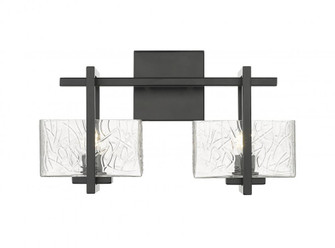 Striate - 2 Light - 15 inch - Black - Bath Vanity Light (3442|312-2W-BK-CL)