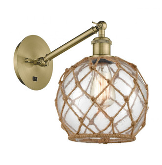 Farmhouse Rope - 1 Light - 8 inch - Antique Brass - Adjustable Sconce (3442|317-1W-AB-G122-8RB-LED)