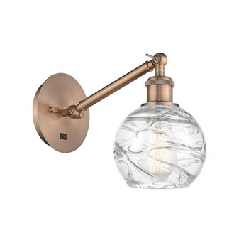 Athens Deco Swirl - 1 Light - 6 inch - Antique Copper - Adjustable Sconce (3442|317-1W-AC-G1213-6-LED)