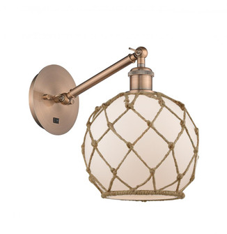 Farmhouse Rope - 1 Light - 8 inch - Antique Copper - Sconce (3442|317-1W-AC-G121-8RB)