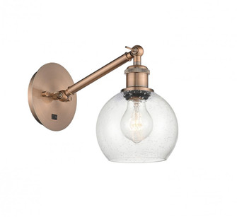 Athens - 1 Light - 6 inch - Antique Copper - Adjustable Sconce (3442|317-1W-AC-G124-6-LED)