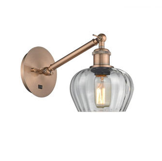 Fenton - 1 Light - 7 inch - Antique Copper - Adjustable Sconce (3442|317-1W-AC-G92-LED)