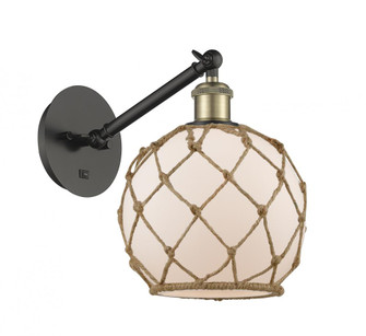 Farmhouse Rope - 1 Light - 8 inch - Black Antique Brass - Adjustable Sconce (3442|317-1W-BAB-G121-8RB)
