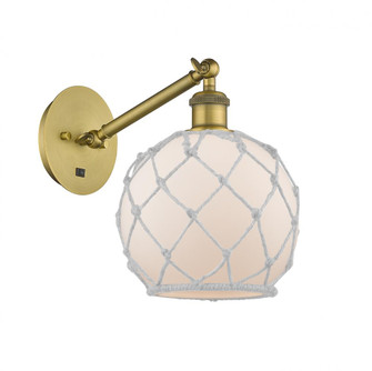 Farmhouse Rope - 1 Light - 8 inch - Brushed Brass - Sconce (3442|317-1W-BB-G121-8RW-LED)