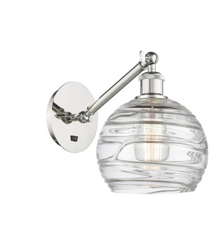 Athens Deco Swirl - 1 Light - 8 inch - Polished Nickel - Adjustable Sconce (3442|317-1W-PN-G1213-8-LED)