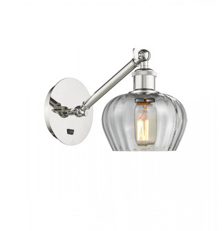Fenton - 1 Light - 7 inch - Polished Nickel - Adjustable Sconce (3442|317-1W-PN-G92-LED)