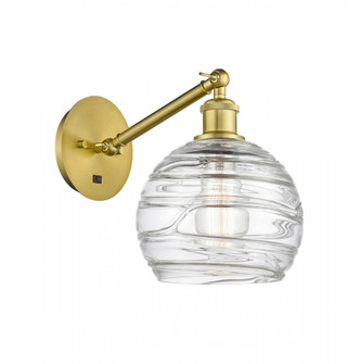 Athens Deco Swirl - 1 Light - 8 inch - Satin Gold - Adjustable Sconce (3442|317-1W-SG-G1213-8-LED)