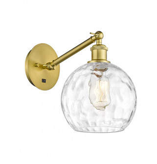 Athens Water Glass - 1 Light - 8 inch - Satin Gold - Sconce (3442|317-1W-SG-G1215-8-LED)