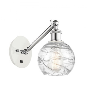Athens Deco Swirl - 1 Light - 6 inch - White Polished Chrome - Adjustable Sconce (3442|317-1W-WPC-G1213-6-LED)