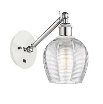 Norfolk - 1 Light - 6 inch - White Polished Chrome - Adjustable Sconce (3442|317-1W-WPC-G462-6-LED)